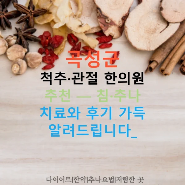 곡성군 척추·관절 한의원 추천 — 침·추나 치료와 후기 가득 알려드립니다!