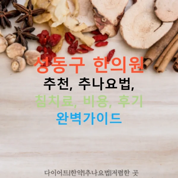 성동구 한의원 추천, 추나요법, 침치료, 비용, 후기 완벽가이드
