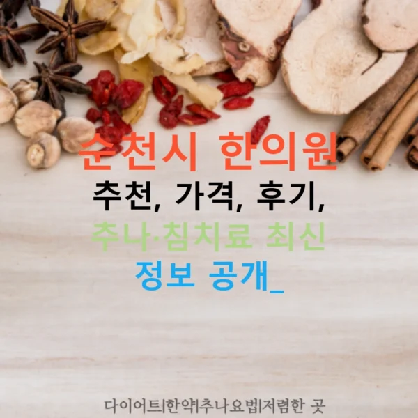 순천시 한의원 추천, 가격, 후기, 추나·침치료 최신 정보 공개!