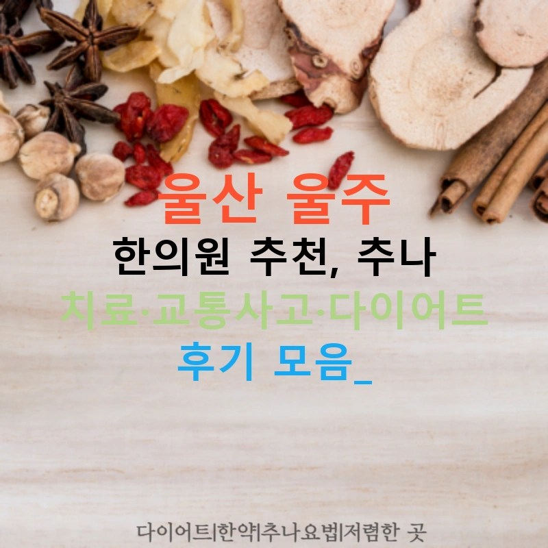 울산 울주 한의원 추천, 추나 치료·교통사고·다이어트 후기 모음!